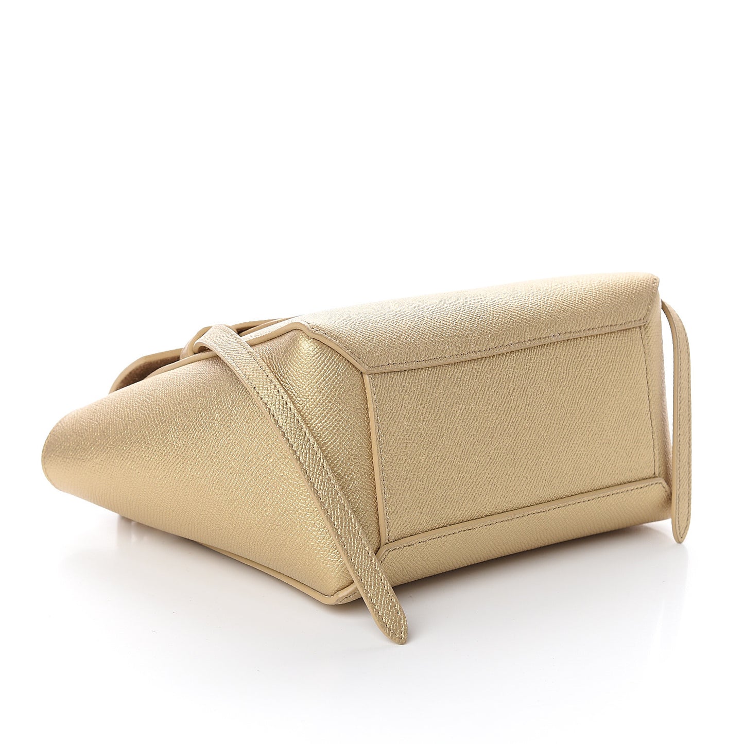 Laminated Calfskin Nano Belt Bag Gold