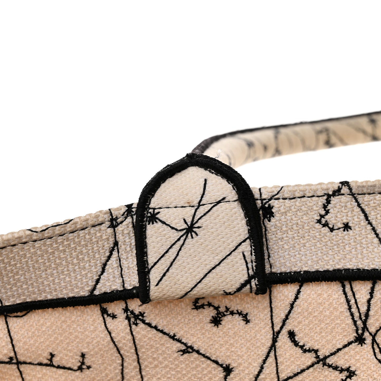 Canvas Embroidered Large Zodiac Book Tote Latte Multicolor