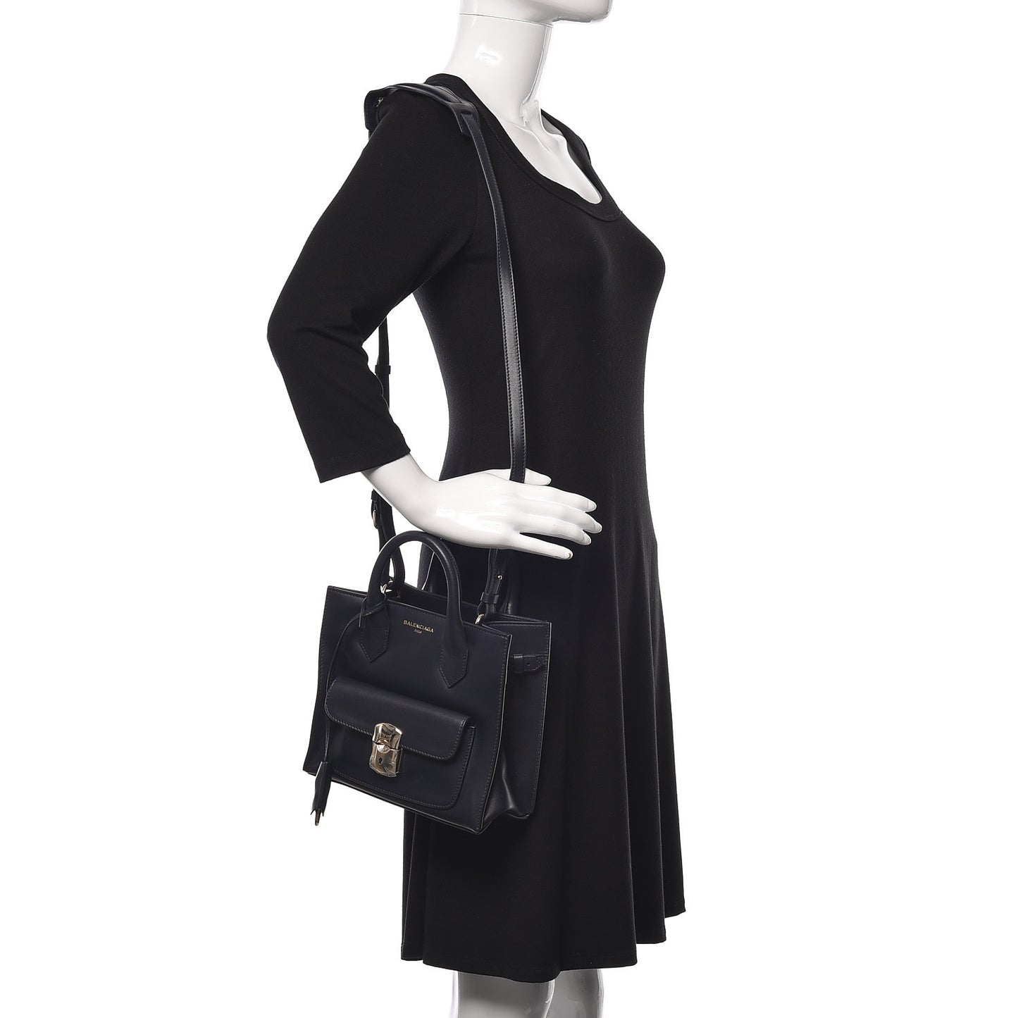 Calfskin Padlock Mini All Afternoon Tote Bleu Nuit