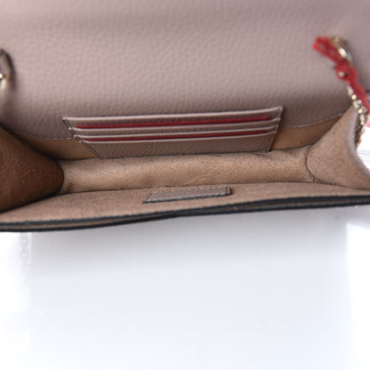 Valentino Garavani Pebbled Calfskin Rockstud Envelope Wallet on Chain Poudre 5 of 8