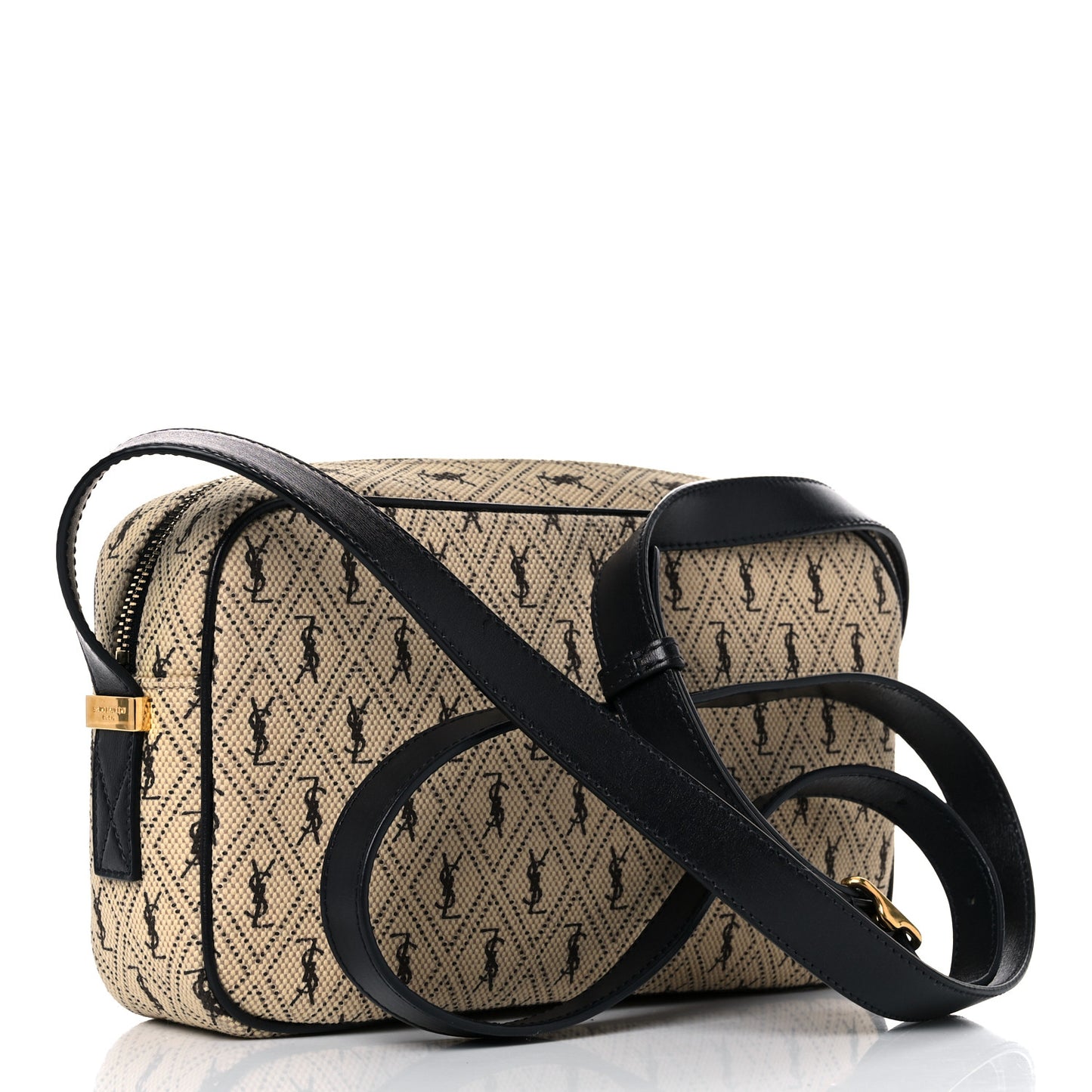 Canvas Monogram All Over Camera Bag Beige