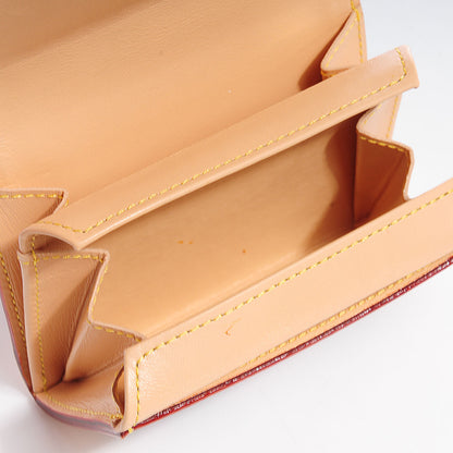 Louis Vuitton Monogram Cherry Blossom Porte-Monnaie Plat Coin Purse Brown 4 of 6