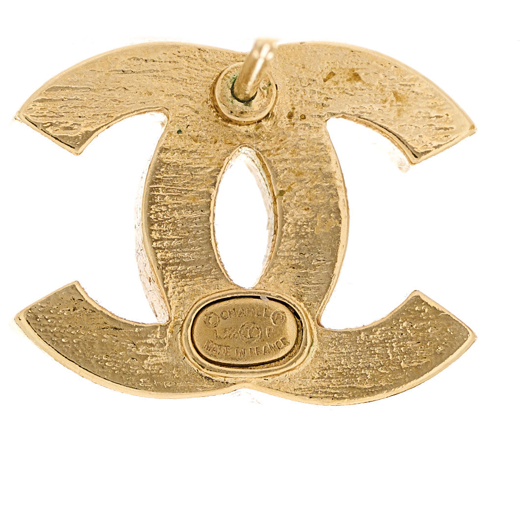 Chanel Crystal CC Earrings Gold 4 of 5