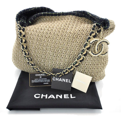 Chanel Tweed Woven Raffia Country Coco Hobo 3 of 9