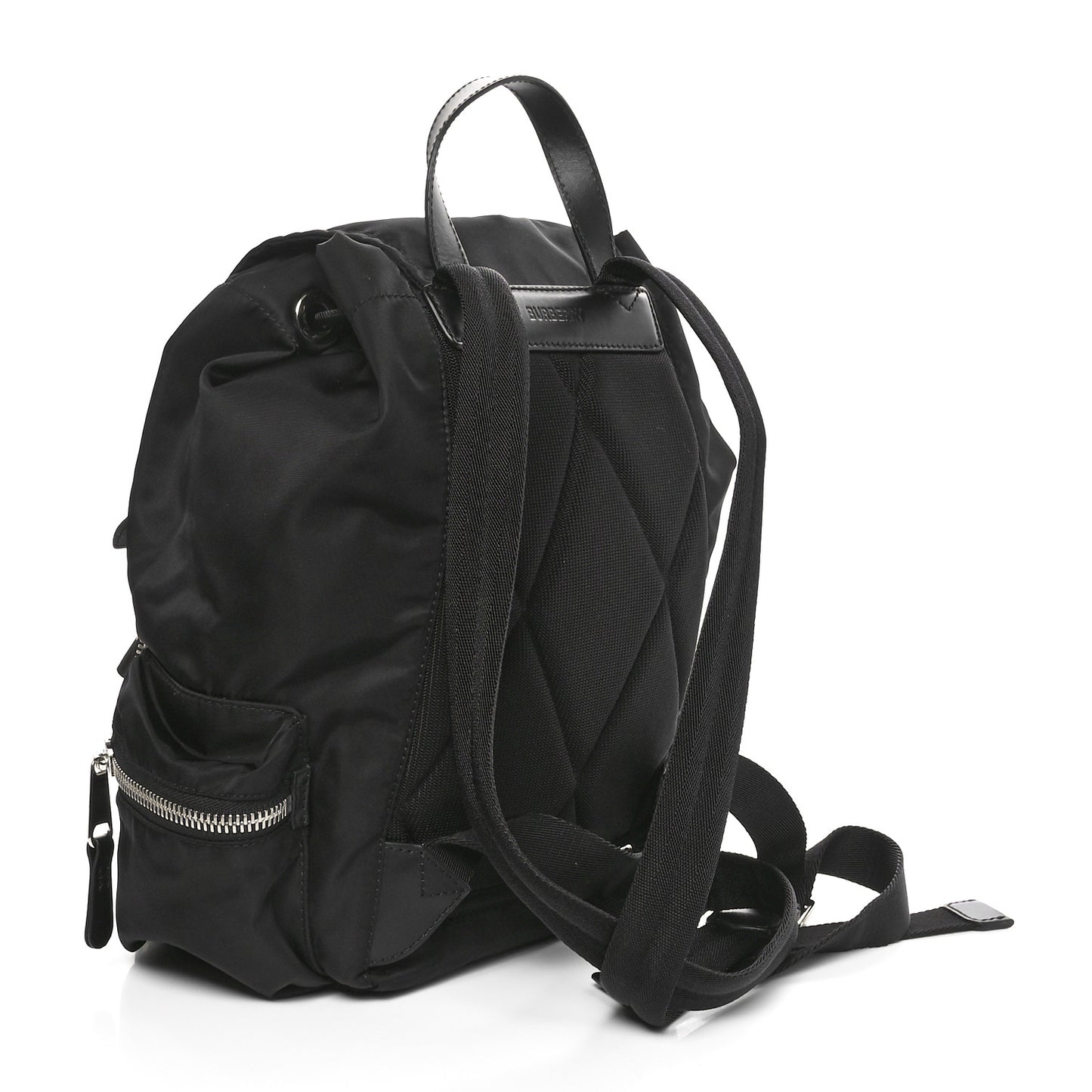 Nylon Logo Print Medium Rucksack Backpack Black