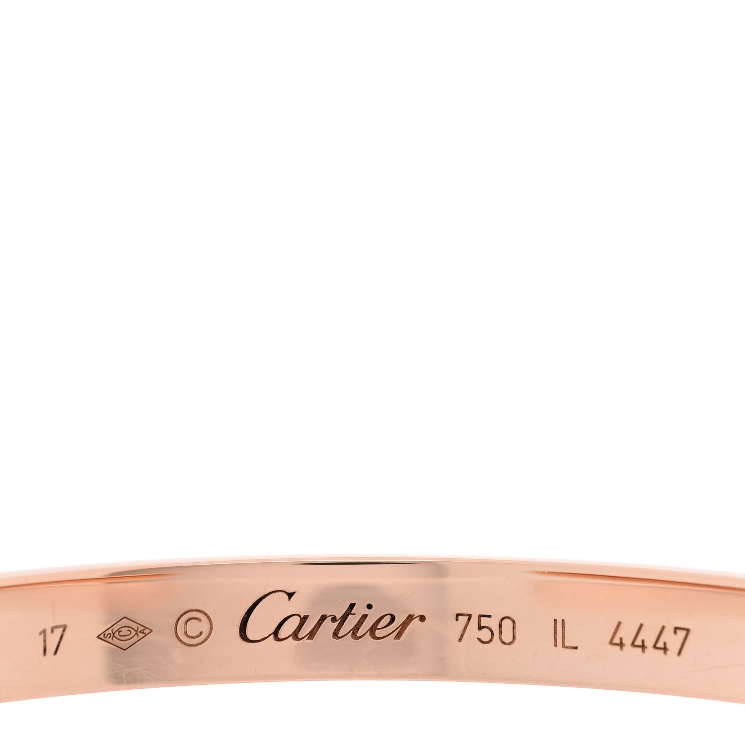 Cartier 18K Pink Gold LOVE Cuff Bracelet 17 3 of 3