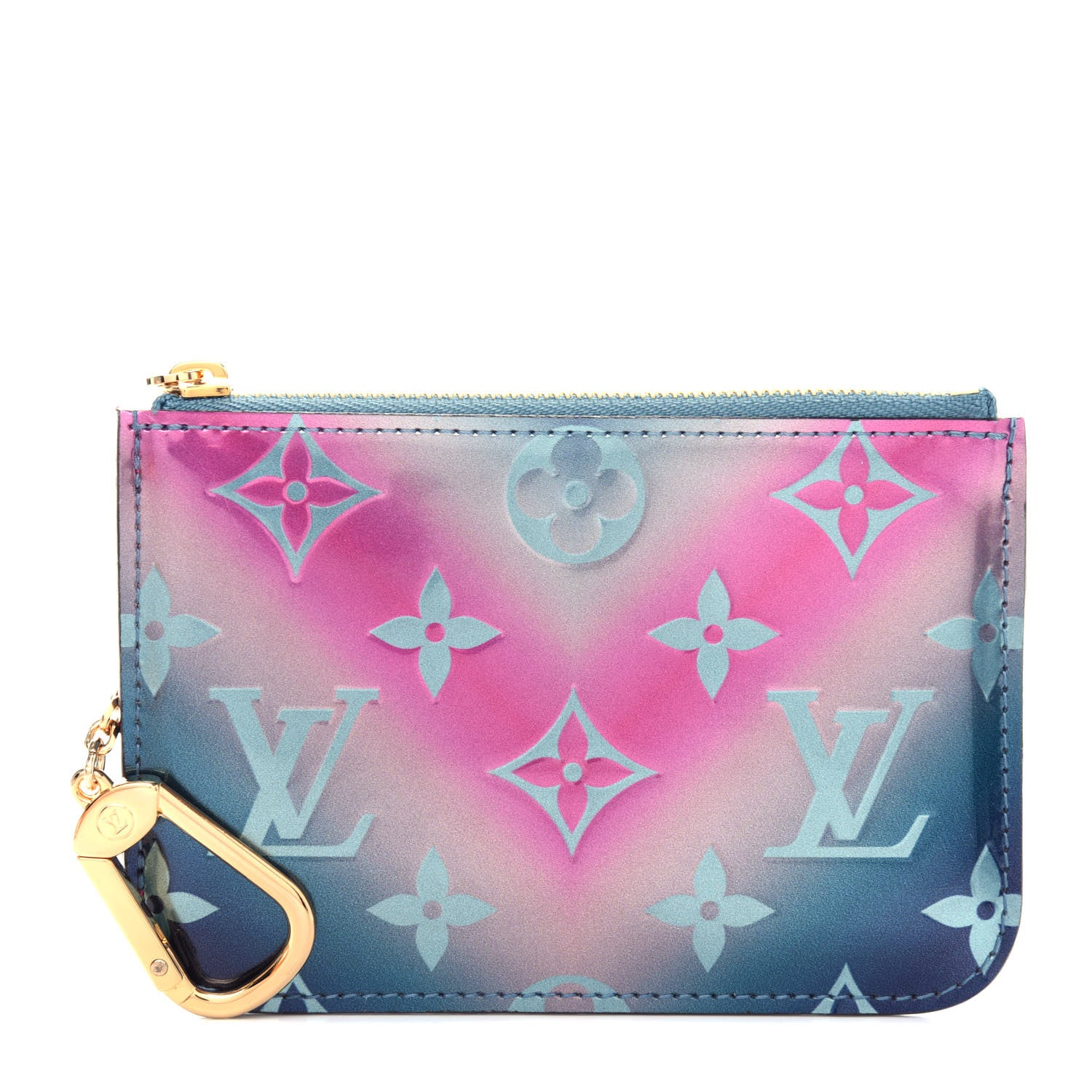 Louis Vuitton Metallic Vernis Degrade Key Pouch Blue Pink 1 of 8