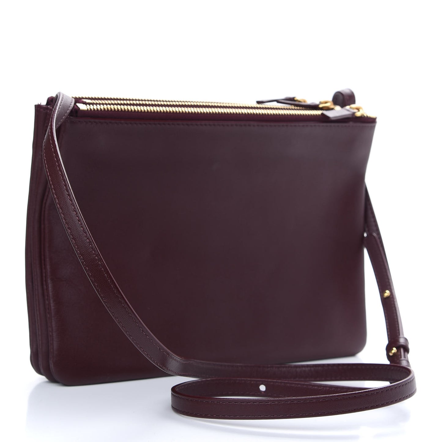 Lambskin Large Trio Crossbody Bag Burgundy