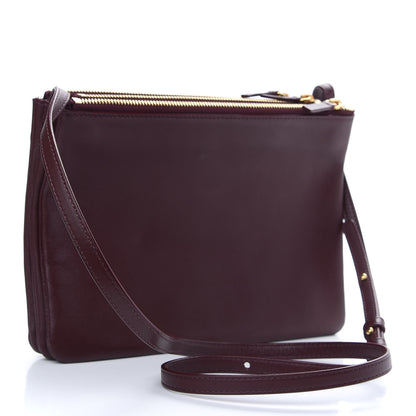 Celine Lambskin Large Trio Crossbody Bag Burgundy 2 of 7