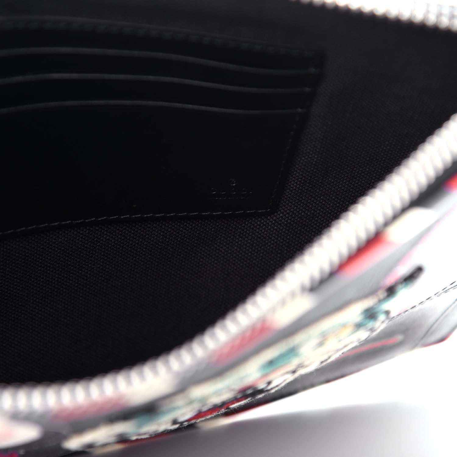 Gucci GG Supreme Monogram Night Courrier Zip Wristlet Pouch Black Multicolor 7 of 8