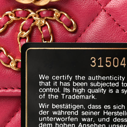 Chanel Lambskin Quilted Chanel 19 Flap Coin Purse With Chain Dark Pink 7 of 15