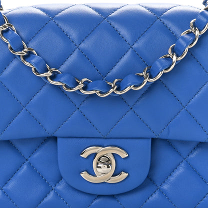 Chanel Lambskin Quilted Mini Rectangular Flap Blue 8 of 11