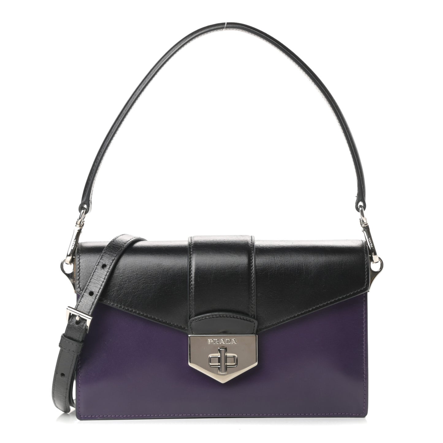 Box Calfskin Shoulder Bag Black Viola