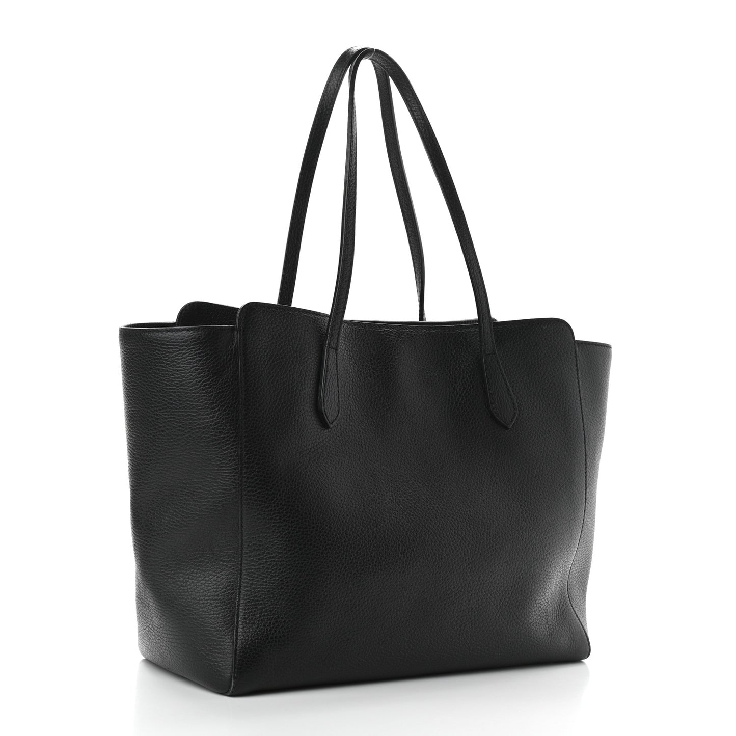 Pebbled Calfskin Medium Swing Tote Black