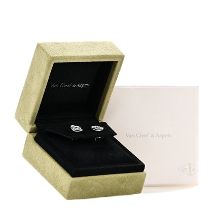 Van Cleef & Arpels 18K White Gold Diamond Sweet Alhambra Earrings 6 of 6