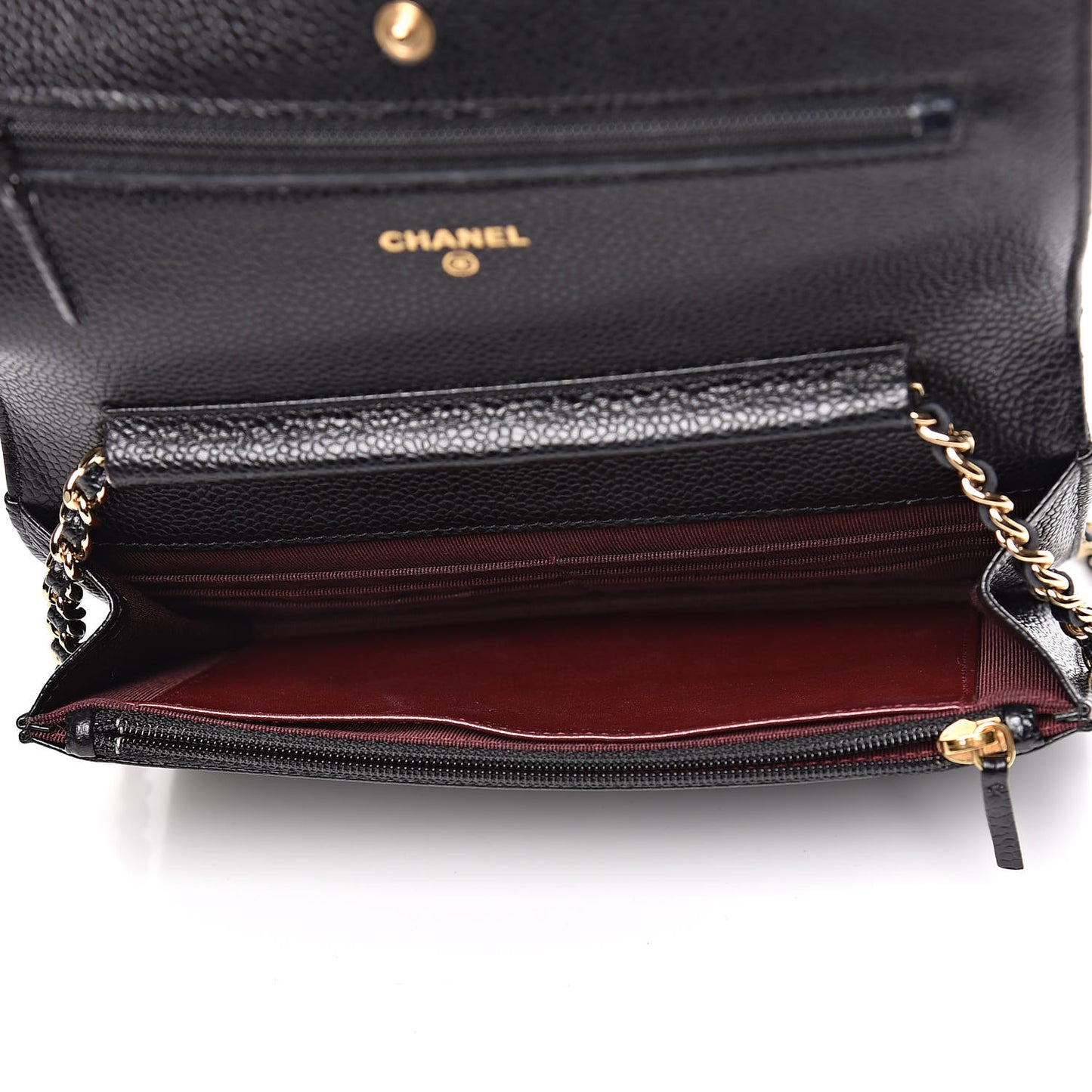 Caviar Quilted Wallet On Chain WOC Black