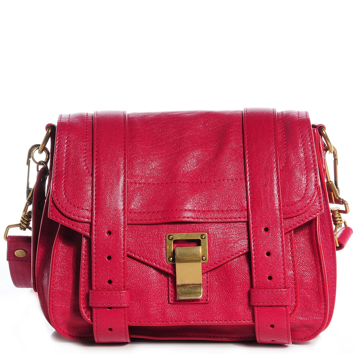Leather PS1 Mini Pouch Messenger Bag Raspberry