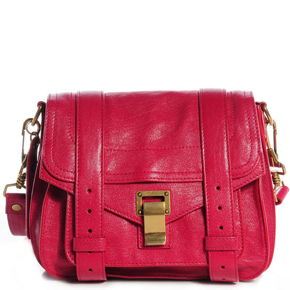 Proenza Schouler Leather PS1 Mini Pouch Messenger Bag Raspberry 1 of 13