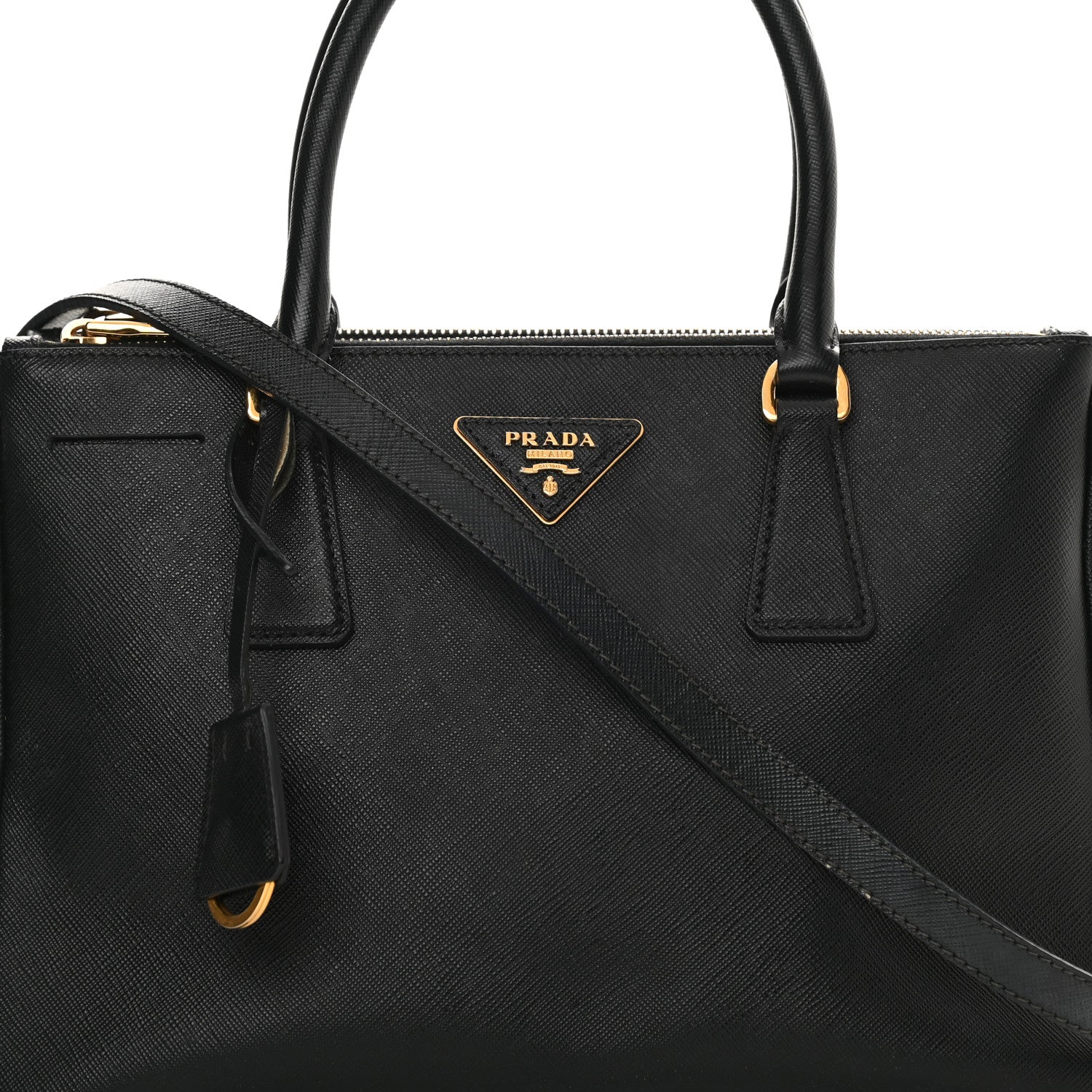 Prada Saffiano Small Galleria Double Zip Tote Black 21 of 35