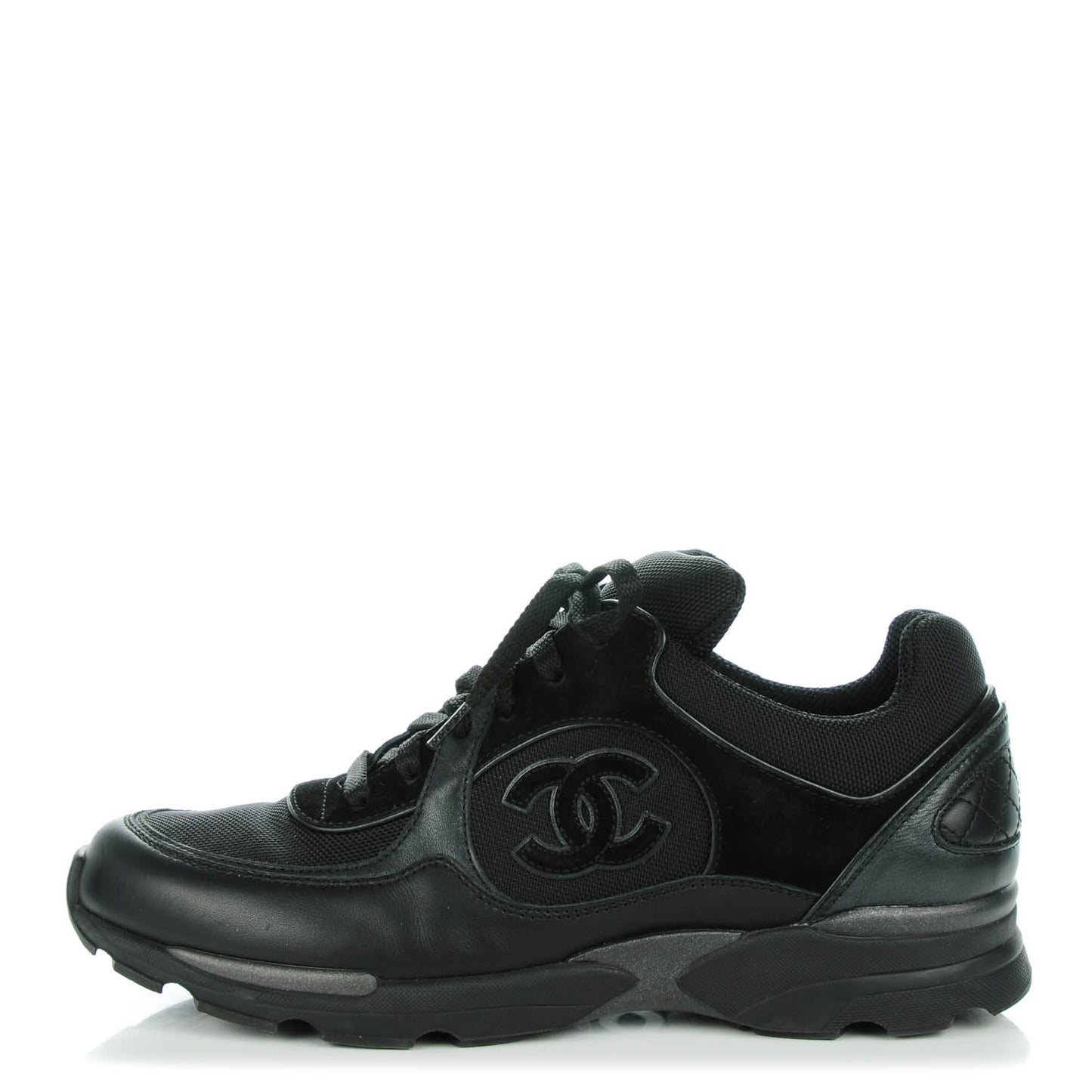 Suede Calfskin CC Sneakers 40 Black
