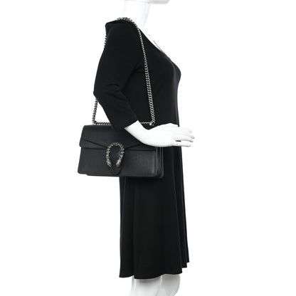 Gucci Pebbled Calfskin Small Dionysus Shoulder Bag Black 2 of 16