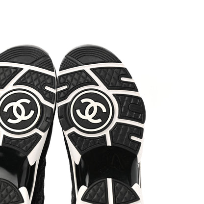 Chanel Suede Calfskin Printed CC Sneakers 36 Black 6 of 9
