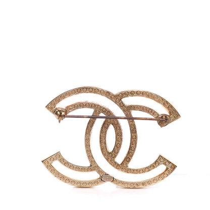 Chanel Crystal CC Brooch Gold 3 of 8