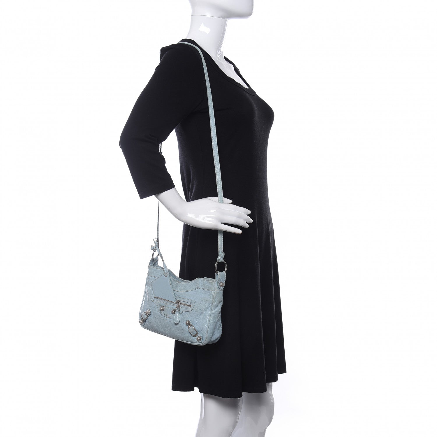 Balenciaga Agneau Giant 12 Silver Hardware Hip Bleu Dragee 2 of 16