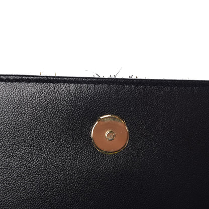 Saint Laurent Sequin Striped Classic Monogram Kate Tassel Chain Wallet Black Gold 16 of 18