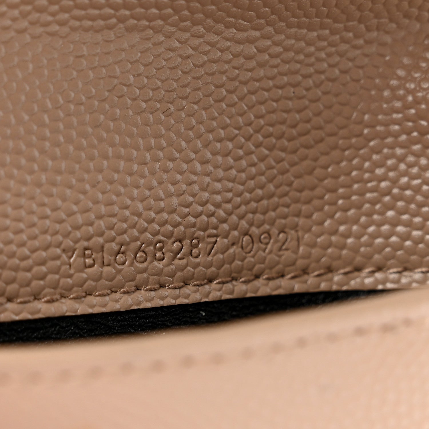 Saint Laurent Grain De Poudre Matelasse Chevron Monogram Zipped Card Case Nude Powder 7 of 8
