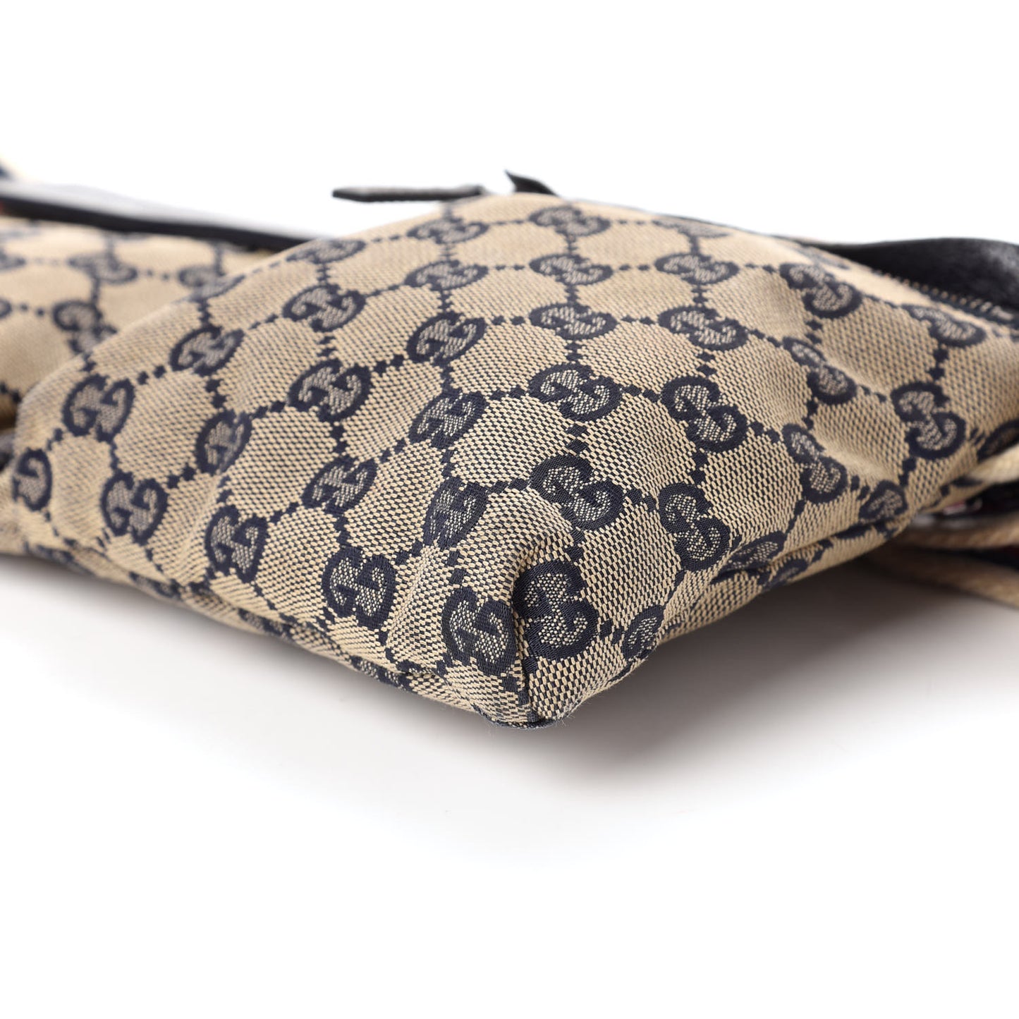 GG Monogram Web Double Pocket Belt Bag Navy