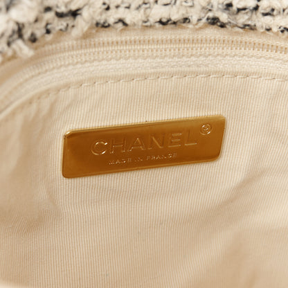 Chanel Tweed Quilted Medium Chanel 19 Flap Ecru Black 6 of 10