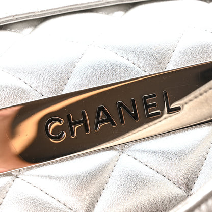 Chanel Metallic Lambskin Quilted Small Trendy CC Flap Dual Handle Bag Silver Silver 6 of 11