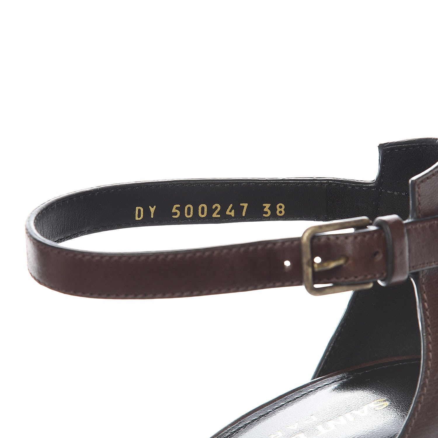 Saint Laurent Calfskin Opyum 110 Sandals 38 Brown 8 of 9