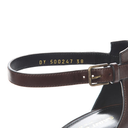 Saint Laurent Calfskin Opyum 110 Sandals 38 Brown 8 of 9