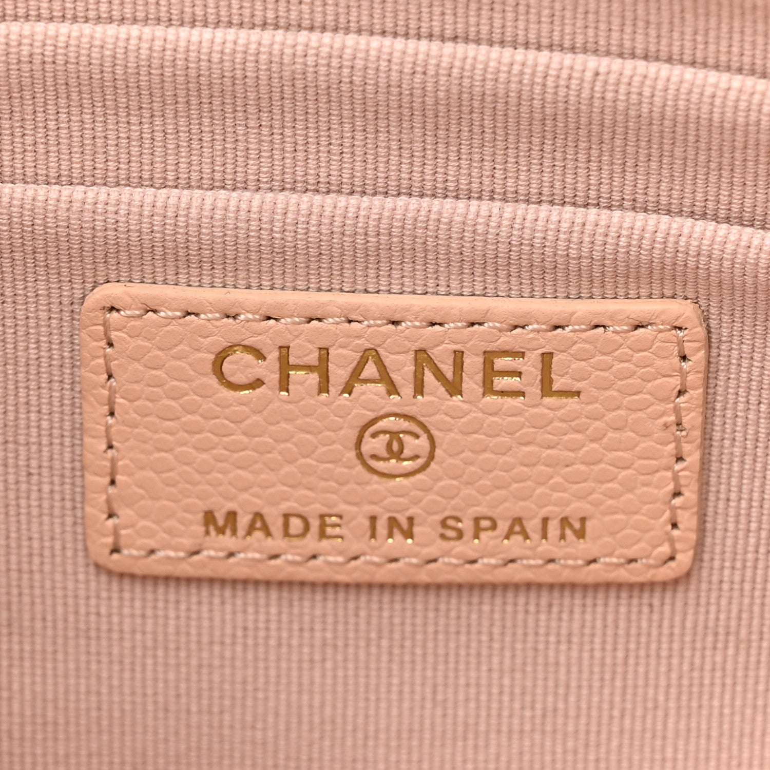 Chanel Caviar Quilted Cosmetic Case Beige 6 of 8