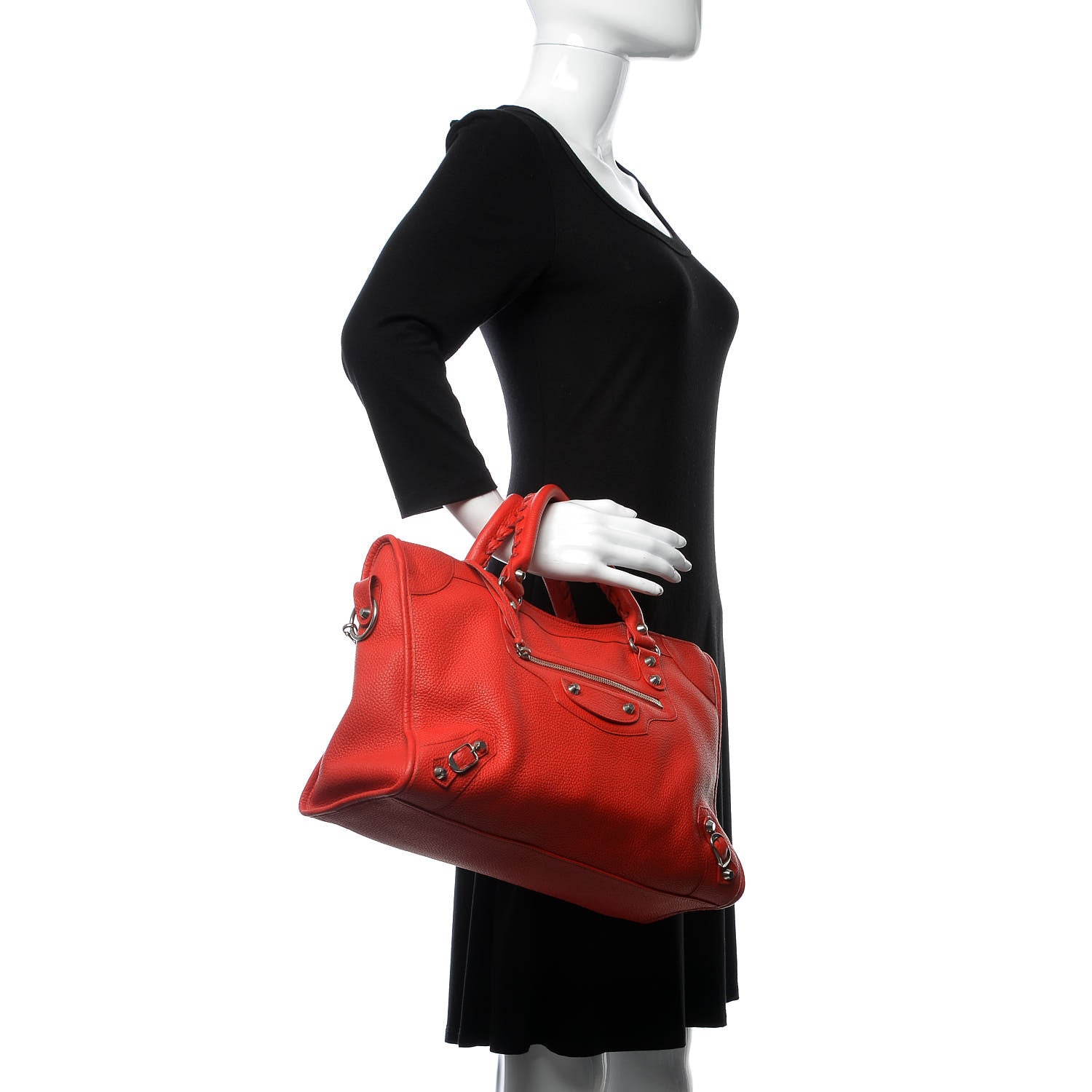Balenciaga Vibrato Calfskin Classic Silver Hardware City Rouge Cerise 3 of 10