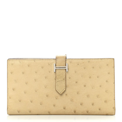 Hermes Ostrich Bearn Gusset Wallet 1 of 10