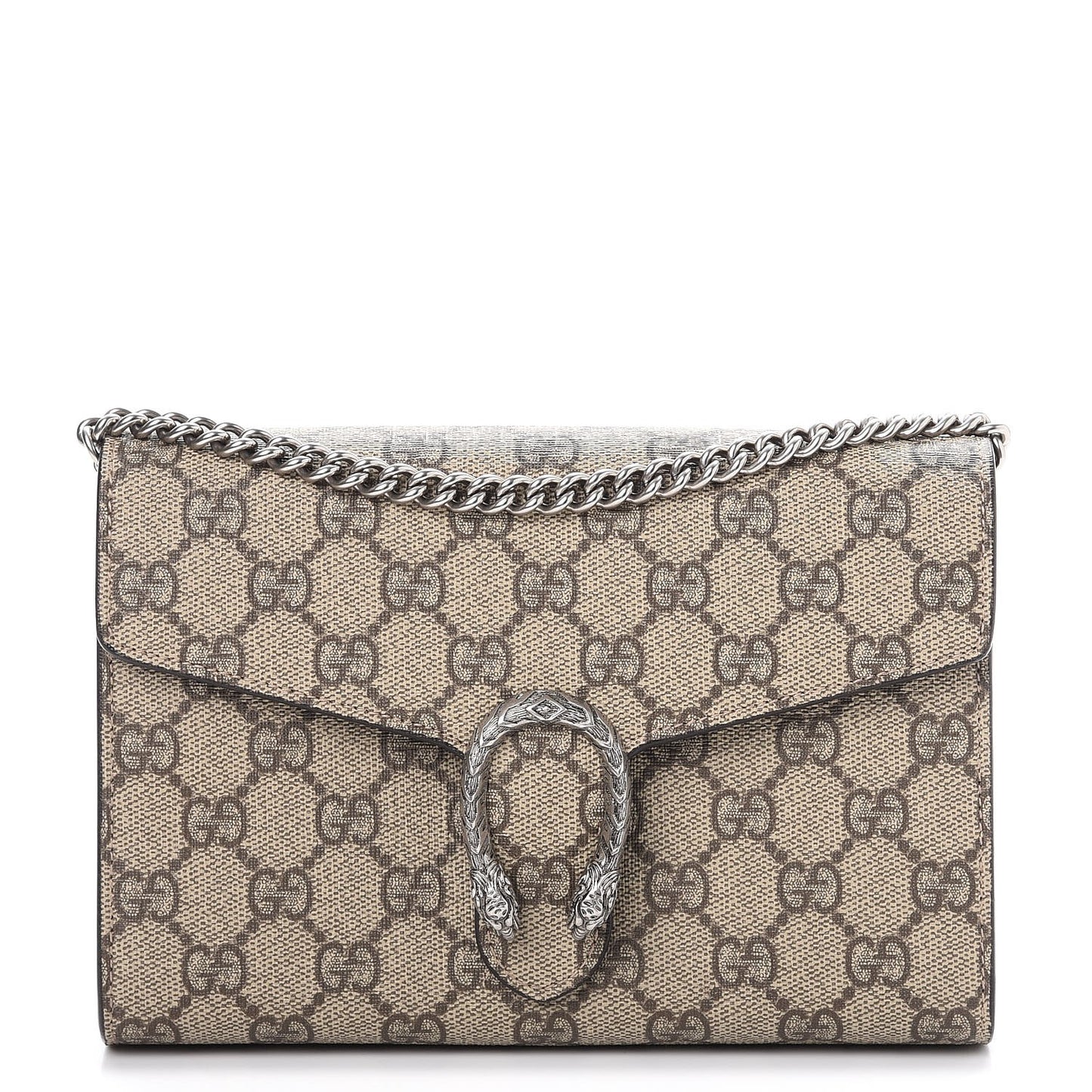 GG Supreme Monogram Mini Dionysus Chain Wallet Beige Taupe