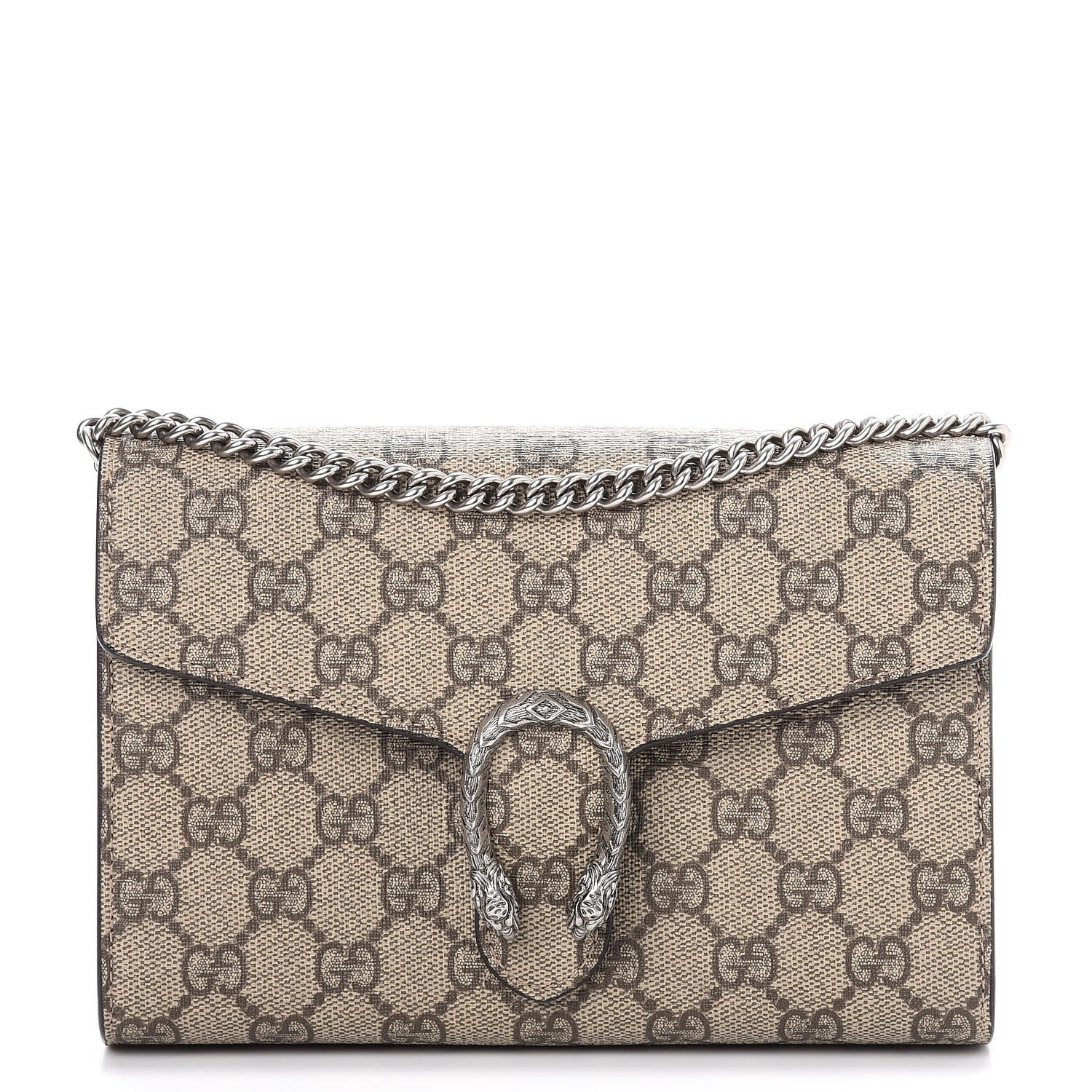 Gucci GG Supreme Monogram Mini Dionysus Chain Wallet Beige Taupe 1 of 8