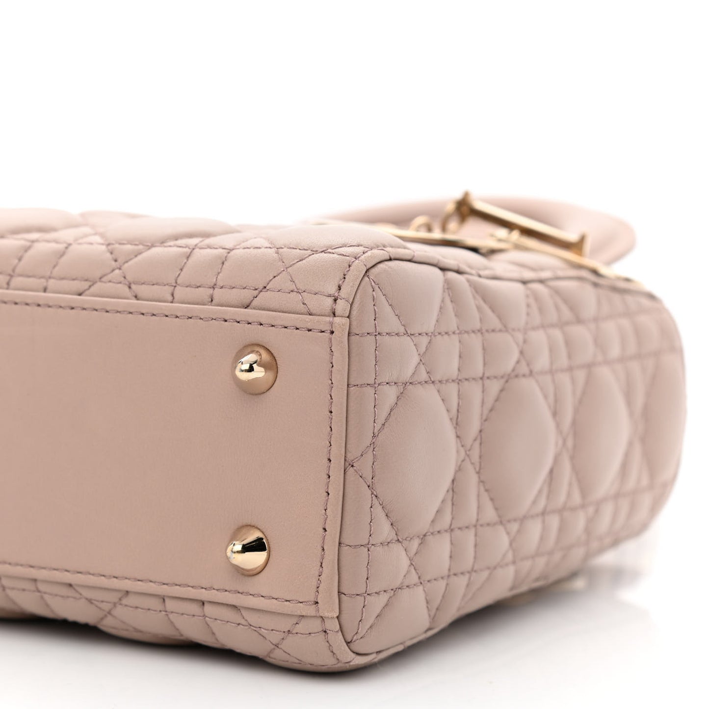 Lambskin Cannage Small Lucky Badges My Lady Dior Taupe