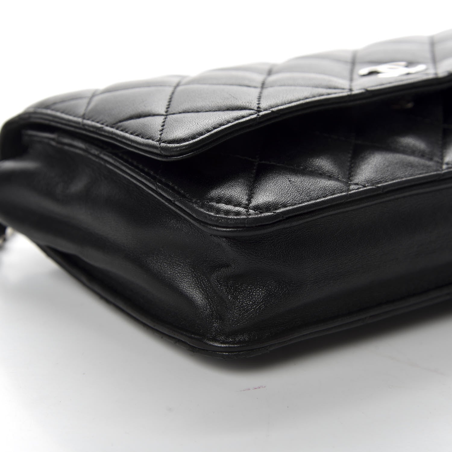Chanel Lambskin Quilted Wallet On Chain WOC Black 9 of 11
