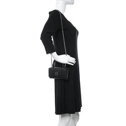 Balenciaga Grained Calfskin Hourglass Top Handle Crossbody Phone Holder Black 2 of 10