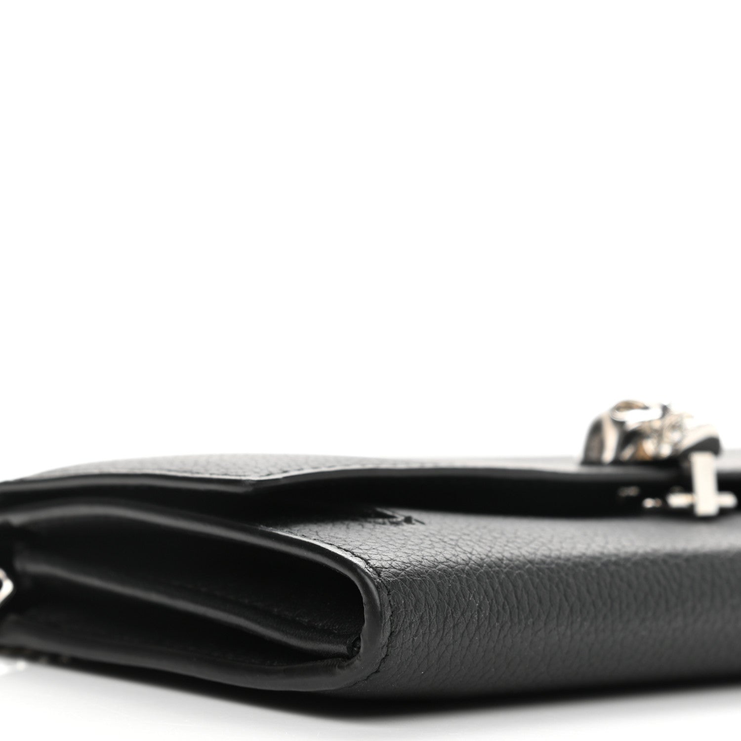Alexander McQueen Pebbled Calfskin Skull Wallet on Chain Black 8 of 10
