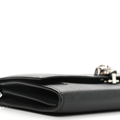 Alexander McQueen Pebbled Calfskin Skull Wallet on Chain Black 8 of 10