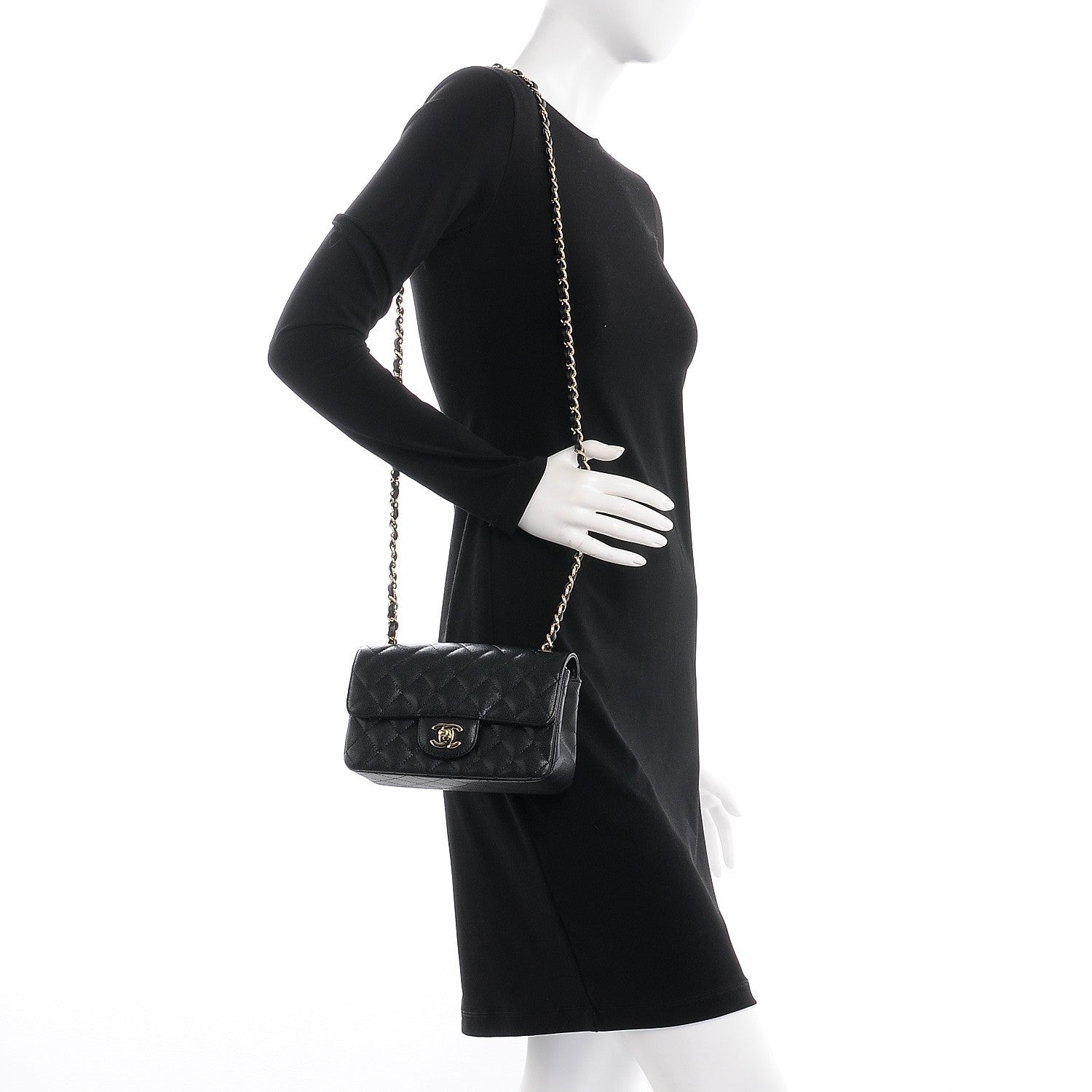 Chanel Caviar Quilted Mini Rectangular Flap Black 2 of 8