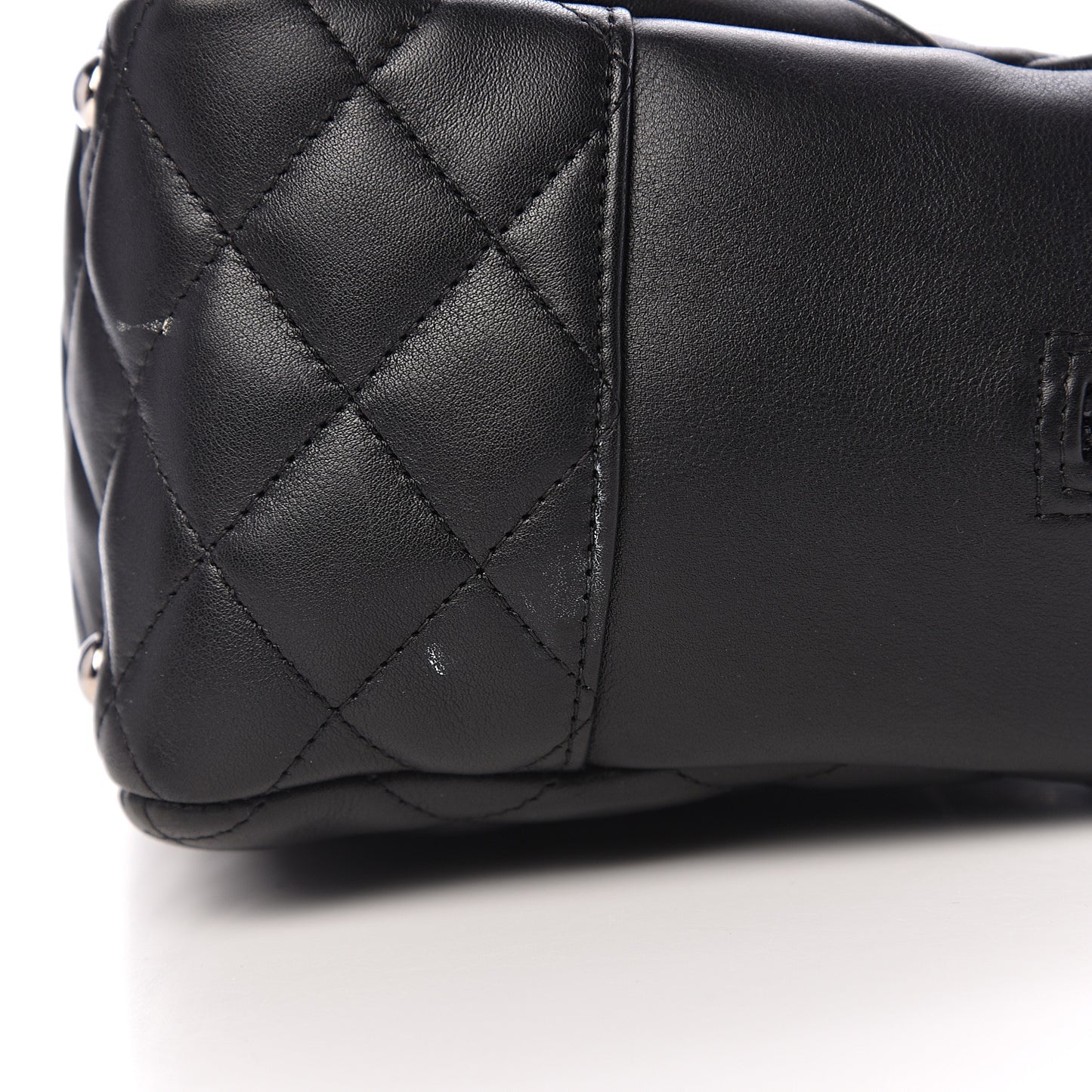 Calfskin Quilted Large Cambon Bowler Black