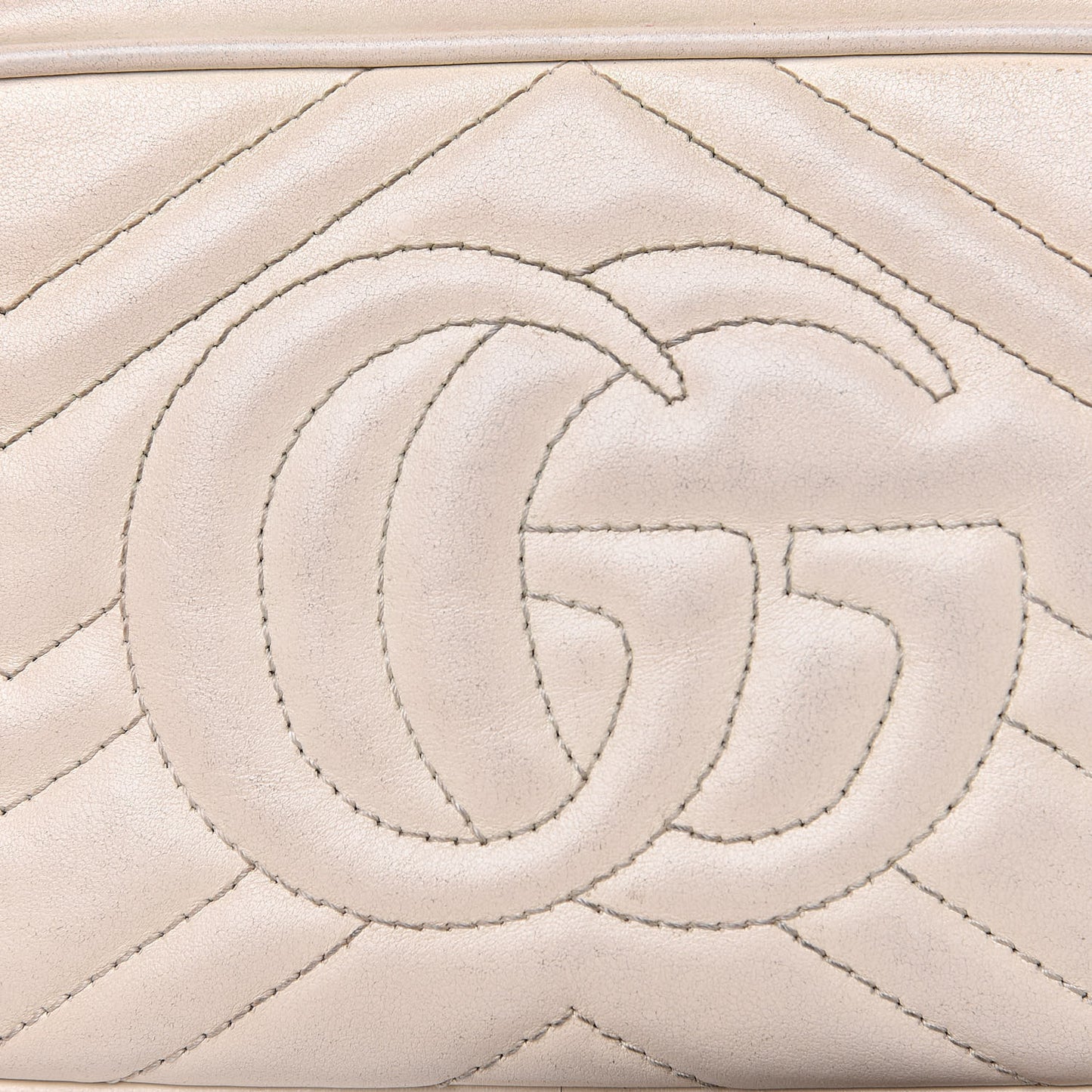 Calfskin Matelasse Mini GG Marmont Chain Shoulder Bag White