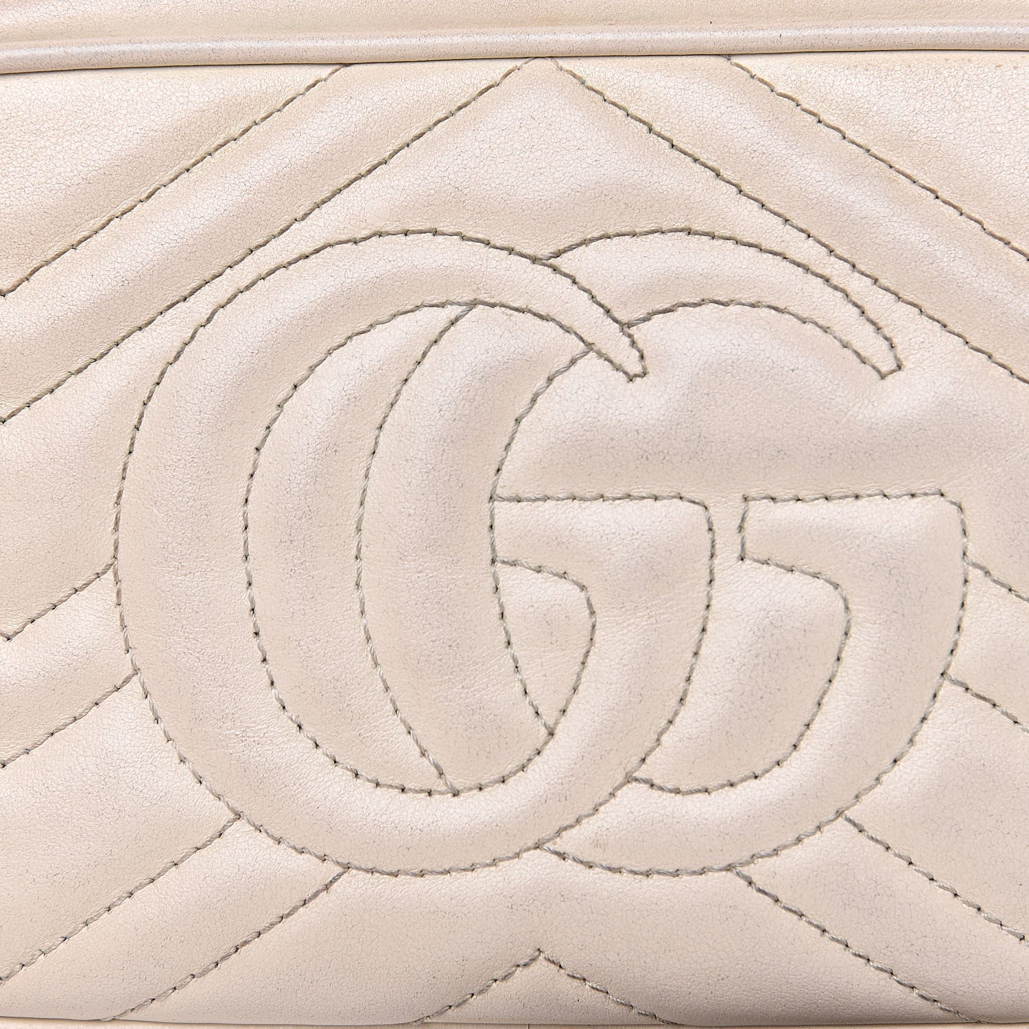 Gucci Calfskin Matelasse Mini GG Marmont Chain Shoulder Bag White 15 of 19