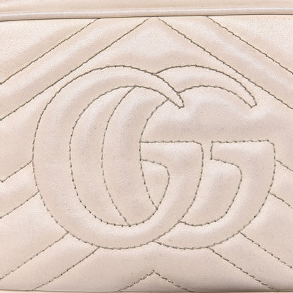 Gucci Calfskin Matelasse Mini GG Marmont Chain Shoulder Bag White 15 of 19